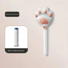 1pc Adjustable Handheld Shower Head, Lotus-Style Shower Head, Cute Cat Paw Design, 3-Level Adjustable Massage, Suitable For Bathroom, Wall-Mounted Installation, Plastic Material, For Shower Use Only - Shower Head - View 14