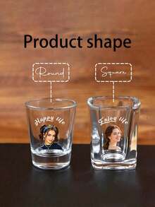 Customized Photo Glass Liquor Cup, Personalized Text Liquor Cup, Customized Image Transparent Liquor Cup, Customizable Wedding Birthday Holiday Celebration Party Drinkware, Gift For Friends Family Couples, Bar Home Use - Multicolor - View 2