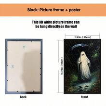 1pc Canvas Wall Art, Framed Wall Decor, Atmospheric Rainy Night Umbrella Ghost Forest Path Canvas Hanging Painting, Eerie Pastoral Vintage Oil Painting Frameless Poster, Aesthetic Hanging Decorative Print, Suitable For Modern Home Decor, Room Decor, Dorm Decor, Bedroom Decor, Living Room Decor - Umbrella Ghost - View 20