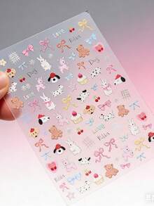 1pc Korean Ins Style Cartoon Animal Lens Decoration Sticker, Cute Rabbit Bear Bow Cake Pattern Phone Camera Lens Decor Sticker, Self-Adhesive DIY Lens Ring Decoration, Minimalist Versatile Phone Case Lens Frame Decorative Material, Small Exquisite Atmosphere Phone DIY Decoration Accessory - 1 Cute Cartoon Animal - View 7