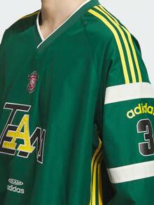 Adidas Originals Men's IH WOVEN PL Long Sleeve T-Shirt, Woven Collarless Long TKC0113 - Green - View 5
