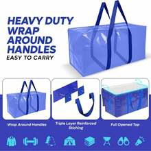 1/3 Paquete de Bolsas de Almacenamiento para Mudanza Extra Grandes y Reforzadas, Asas Reforzadas, Plegables y Planas, Resistentes y Ahorran Espacio, Bolsas de Almacenamiento para Empacar Mudanza, Artículos Esenciales para Dormitorio - Multicolor - Ver 6
