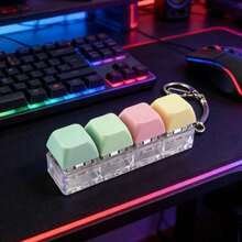 1pc Stress Relief Keyboard Keychain - A Colorful Fingertip Toy That Effectively Relieves Stress, Featuring Bright Macaron Colors. The Appearance, Color And Design Are Very Attractive, Making It A Perfect Party Favor, Gift And Present For Friends - Multicolor - View 5