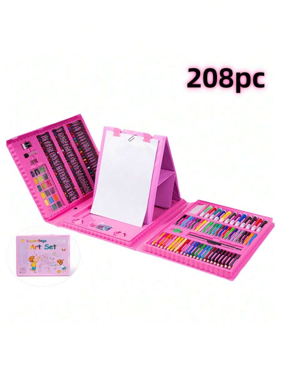 208色可水洗水彩筆,學生繪畫筆,藝術塗鴉文具用品,水彩筆套組,創意圖案,適用學校、派對、生日禮物、獎勵、新年禮物 - 彩色 - 查看 1