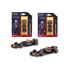 Red Bull 1:64 比例 Bburago F1 合金模擬賽車模型 - 白色公牛/紅牛 RB21 紙卡版，完美收藏品，適合節日生日禮物 - 彩色 - 查看 10