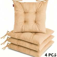 1pc 4pcs 6 Pcs Comfortable Indoor & Outdoor Seat Pads For Kitchen, Dining, Garden, Balcony & Patio Chairs In Turkey - Apricot - View 4