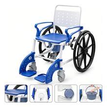 Silla De Ruedas 4 En 1 Para Multifuncional Con Freno De Mano - Azul - Ver 1
