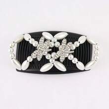1pc Women's Double-Sided Hair Comb Elegant Beaded Hair Clip, Suitable For Ponytail, Half-Up And Layered Hairstyles, Multi-Functional Hair Accessory, Ideal Gift Choice,Bun Extension - Black - View 12