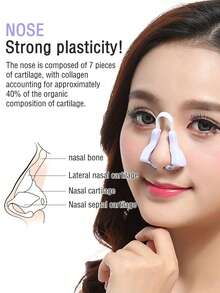 4pcs Purple/Pink Soft Silicone Nose Clips, Transparent U-Shaped Nose Bridge Enhancer, Painless Nose Slimming And Bridge Lifting Tool - Multicolor - View 2