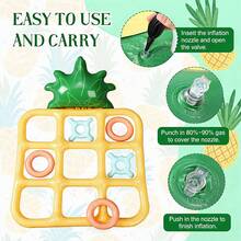 Pool Game Set Reusable Giant Inflatable Floating Pineapple Tic Tac Toe And Toss Game Durable Portable Easy To Operate Suitable For Beach Camping Garden Summer Holiday Outdoor Water Fun Swimming Backyard Activities Carnival Party Adults Family 2-10 Players - Multicolor - View 8