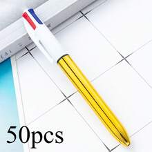 100支多色客製化圓珠筆，4合1塑膠筆，適用於辦公室與學校用品，便攜式宣傳筆，可用於螢光標記與劃線 - 彩色 - 查看 18