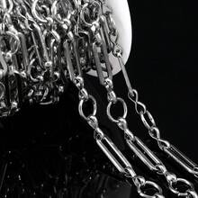 1m Fashion Stainless Steel Hollow Rectangular & Round Spacer Design Jewelry Chain, Suitable For Handmade DIY Necklace, Bracelet And Jewelry Accessories - Stainless Steel Chain - View 7