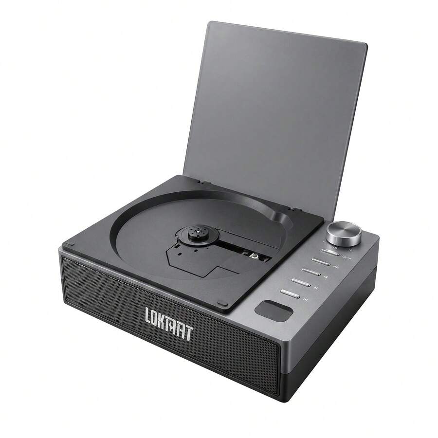LOKMAT Portable CD Player/Bluetooth Speaker With AM/FM Radio, USB Port, AUX Input, Headphone Jack, Compatible With CD-R/W And MP3-CD, Stereo Sound, With Bass, AC/Battery Powered, Can Charge Mobile Phone