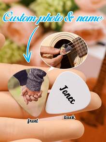 Personalized Guitar Picks, Customized Photo And Text Guitar Accessories, Custom Guitar Picks, Guitar Gifts, Perfect Gift For Music Lovers, Cute Guitar Picks, Customizable Image Bass Picks, Valentine's Day Gift, Birthday Gift, Unique Gift For Father, Mother, Family, Friends, Couples - Multicolor - View 1