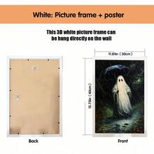 1pc Canvas Wall Art, Framed Wall Decor, Atmospheric Rainy Night Umbrella Ghost Forest Path Canvas Hanging Painting, Eerie Pastoral Vintage Oil Painting Frameless Poster, Aesthetic Hanging Decorative Print, Suitable For Modern Home Decor, Room Decor, Dorm Decor, Bedroom Decor, Living Room Decor - Umbrella Ghost - View 12