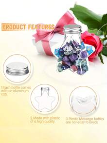 5pcs Transparent Plastic Decorative Bottles With Aluminum Caps, Creative Star-Shaped Small Containers, 1.69oz Clear PET Star Bottles, For Craft Making, Storing Small Items And Liquids, Sand Art Creation, Wish Bottles, Party Decorations - Transparent Five-star Bottle - View 7