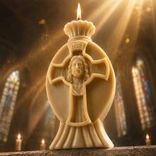 Jesus Candle Mold Religious Cross Silicone Candle Mold Handmade Sacred Jesus Face Candle DIY Craft Mold For Church Decor Gift - Jesus Mold - View 3