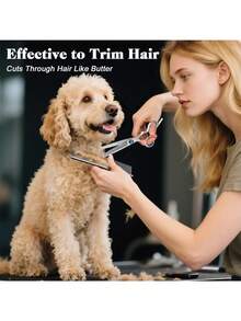6pcs Set Sharp & Durable Pet Grooming Scissors, Professional 4-In-1 Dog & Cat Grooming Scissors Set With Safety Round Tips, Suitable For Dog & Cat Grooming, Includes Straight Scissors, Curved Scissors, Thinning Scissors And Comb - View 7