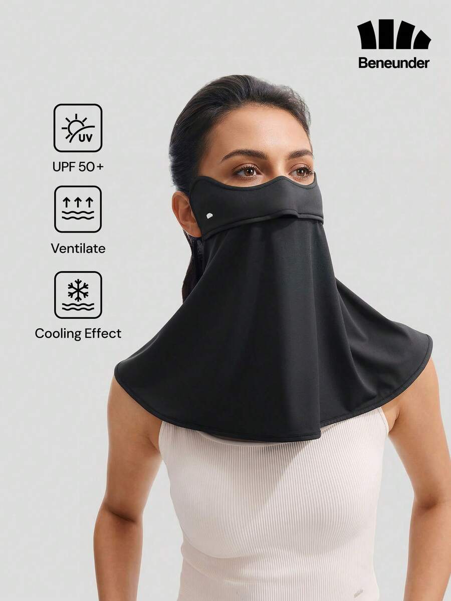 BENEUNDER Máscara de Protección Solar Refrigerante para el Cuello – Modelo AL340 - Negro - Ver 1