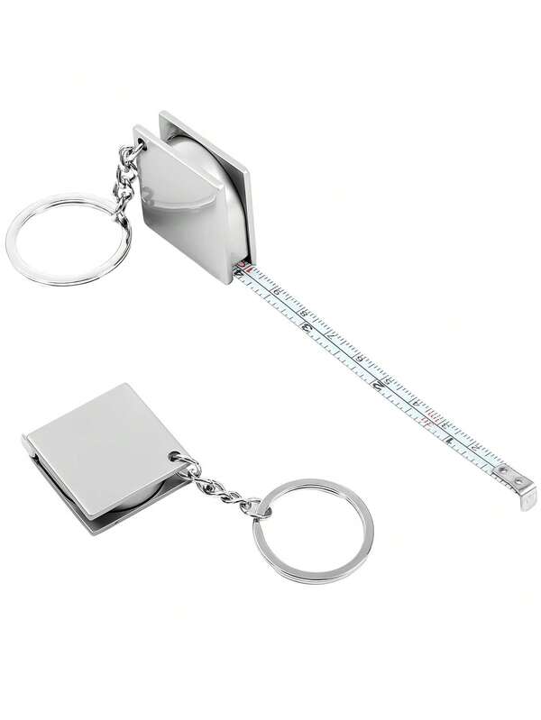 1pc Portable Retractable Measuring Tape Keychain,Mini Metal Square Measuring Tape Key Ring,Bag Pendant,Car Keychain Ornament.Holidays,Birthdays,Gifts.