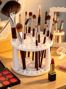 1pc Cosmetic Storage Rack, Multi-Functional Detachable Organizer, Desktop Makeup Brush Holder With Compartment Storage Box Plastic Cosmetic Organizer For Lipstick, Jewelry, Dressing Table And Dressing Room, Suitable For Eyebrow Pencil, Lipstick, Brushes And Makeup Supplies, Living Room, Kitchen, Bathroom, Bedroom And Other Places, Perfect Gift For Valentine's Day And Thanksgiving, Sturdy Cosmetic Dressing Table Organizer - Multicolor - View 5