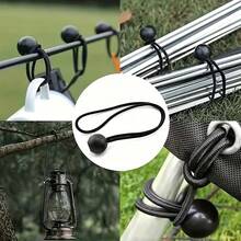 10pcs Outdoor Camping Tarp Tent Fixing Storage Elastic Rope With Plastic Balls, Tie-Down Elastic Rope, Outdoor Fixing Elastic Rope With Plastic Balls, Tarp Tightening Elastic Ball Rope - Multicolor - View 2