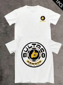 Bultaco Moto Spain Men's T-Shirt, Double-Sided Print, Casual Style, Crew Neck, 220 G/M² Cotton (1 Piece) - 白色的 - 查看 9