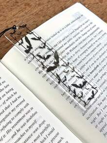Halloween Transparent Acrylic Bat Pattern Bookmark With Black Tassel, Multiple Sizes Available - Thoughtful Gift For Bookworms, Colleagues And Relatives; Acrylic Bookmark Decoration, Perfect For Halloween And Back To School Season - One Size Fits All - View 3