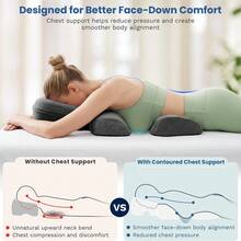 Prone Sleeping Pillow And Chest Pad Set, Ergonomic Massage Face Pillow, Breathable Memory Foam Massage Pad Set, Suitable For SPA, Home And Prone Sleepers, Prone Massage Pillow With Non-Slip Bottom - Dark Grey - View 7