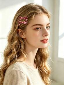 10pcs/Set College Style Bow Hair Clips, Vintage Academic Aesthetic, Low Saturation Soft Tones, Minimalist Fashion Hair Accessories - Suitable For Teens And Girls, Perfect For Daily Wear, Dates, School, Vacation, Beach, Parties, Holidays, Gifts, Graduation Season - Multicolor - View 2