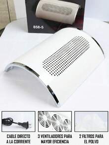 3-Fan Extractor. 40 Watts. Plastic Grilles. Direct Cable Connection. Reusable Dust Collection Bag. Side On/Off Switch. - White - View 7