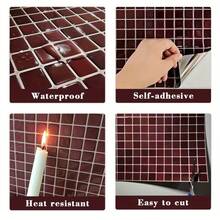 shiny home 10pcs Self-Adhesive Waterproof Splash-Proof Wallpaper, Removable Polyurethane Wall Stickers, No Glue Needed, Suitable For Kitchen And Bathroom DIY Wall Decals - Red - View 3