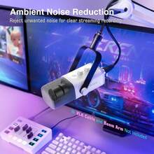 适用于 PC 的 XLR/USB 游戏直播录音麦克风,RGB 灯光,带增益旋钮、静音按钮、监听接口,适合视频创作 - FIFINE AM8W(全球版) - 查看 8
