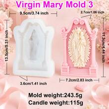 Zhonghui Mold 3D Religious Shrine Silicone Mold, Virgin Mary Chapel Candle Mold For DIY Scented Candles, Resin, Soap, Plaster, Prayer Gift And Home Decor Crafts - Virgin Mary - View 13