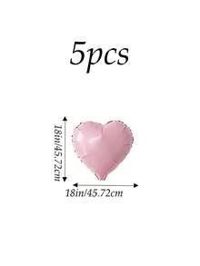 1/5/6pcs Pink Happy Birthday Letter Balloon Set, Birthday Party Decoration Set, Suitable For Baby Shower, Birthday Party Background Decoration - Pink - View 6