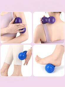 Foot Massage Roller Peanut Double-Ended Massage Ball Muscle Relaxation Ball Relieve Back And Arch Pain Massage Spike Ball For Shoulders Neck And Back For Gym Home And Travel Massage Tool Fitness Equipment Yoga Accessories - Multicolor - View 9