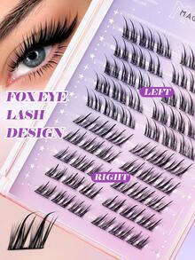 MAANGE 60 Clusters C-Curl Cat Eye Sexy Single-Stem Faux Eyelashes, Cat Eye Fox Style False Lashes, Glue-Free Easy Wear, Elongate Eye Tail And Enlarge Eyes, Loose Segmented Natural False Eyelashes, Beginner Friendly, Reusable, Single Lash Clusters, Lash Clusters, Single Stem Lashes, False Eyelashes, Eyelashes - C - View 7