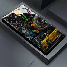 Handyhülle: Cartoon-Mechanik-Teile-Thema Schwarze Gehärtete Glas Hülle, Geeignet für Galaxy S25/S24/S23/S22/S21/S20/Ultra/Plus/S10/Plus/Note20/Ultra/A71/A51/A56/A32/A36/A23/A26/A14/A05/A06/A03s/A05s, Kreativ und Stilvoll - Schwarz - Übersicht 6