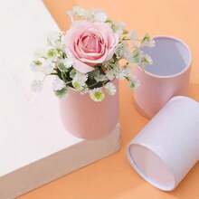 4/10pcs Round Cardboard Flower Boxes, Flower Packaging Suitable For Wedding And Home Decor Floral Arrangement Supplies - View 9