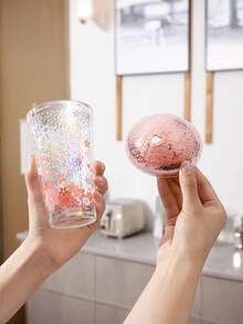 Cherry Blossom Water Cup, Glass Cup, Reusable Juice Cup, Iced Coffee Cup With Straw And Lid, Perfect Gift For Women, Friends, Sisters, Girlfriends, Ideal Gift For Mother's Day, Birthday And Party, Summer Hydration - Multicolor - View 7