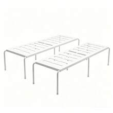 Estantería de almacenamiento expandible blanca y gris, estantería para zapatos, estantería de almacenamiento de cocina, estantería de almacenamiento multifuncional, adecuada para almacenamiento de cocina, almacenamiento de armario de zapatos, almacenamiento de armario, almacenamiento de baño, almacenamiento de cosméticos, almacenamiento de escritorio, diseño de malla, drenaje - Multicolor - Ver 9