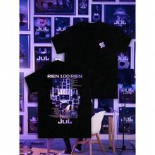 Cotton T-Shirt Summer Clothes France Rapper Jul Nothing Men Women Short Sleeves Oversized Y2k Top Clothing Casual Unisex T-Shirt - Black - View 1