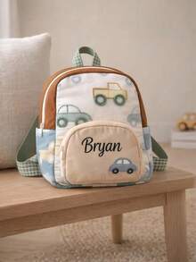 Personalized Quilted Floral Pattern Backpack, Customizable Name, First Day Of School And Birthday Gift Backpack, Back To School Season Gift - Multicolor - View 6