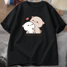 Funny Cat Print T Shirt Cute Bubu Dudu T-Shirt Summer Cotton Short Sleeve Tee For Women Men O-Neck Aesthetic Clothes - 2 - View 2