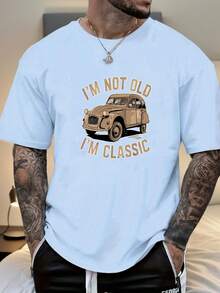 Men'S 'I'M Not Old, I'M Classic' Pattern Summer Casual Short Sleeve T-Shirt - 白色 - 查看 10