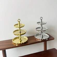 Dollhouse Miniature European Style 3-Tier Cake Stand Model, Dessert Table Accessory, Mini Realistic Display Prop, Mini Dessert Afternoon Tea Cake Stand, Suitable For Miniature Furniture, Dollhouse Decoration, Kitchen Scene And Desktop Display - Multicolor - View 1