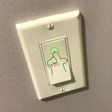 1件裝螢光發光「Click Here」貼紙，發光食指開關貼花，適用於燈開關、手機殼、筆電裝飾，趣味房間牆面藝術裝飾用品 - 1pc - 查看 7