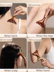 1-3pcs Six-Claw Dual-Use Massage Comb, Designed For Stimulation And Scalp, Helps Relieve And Enhance Sleep Quality. Suitable For Gua Sha On Eyes, Face And Neck To Promote Lifting And Tightening Effects - Massage Comb - View 5