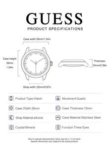 Guess Women's Gold-Tone Quartz Watch With White Silicone Strap, Perfect Gift For Valentine's Day GW0409L2 - White - View 9