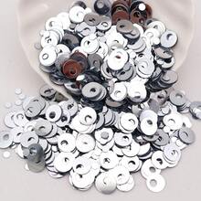 Payet Bulat Pipih 3mm-30mm, Payet Besar Longgar Warna Champagne Silver 1cm-3cm, 20g untuk Kerajinan Tangan DIY Menjahit Aplikasi Merajut Pembuatan Perhiasan Bordir - Payet pipih bulat - View 32